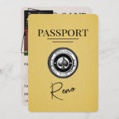 Geel Reno Paspoort Bewaar de datum Save The Date (Voorkant / Achterkant)
