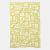 Geel retro bakken theedoek (Verticaal)