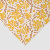 Geel Retro Bloemmotief Tissuepapier (Detail)