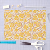 Geel Retro Bloemmotief Tissuepapier (Craft)