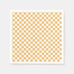 Geel Retro Checker verjaardag Servet