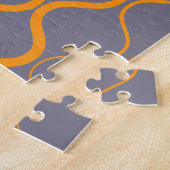 Geel, retro, coole trendy curvy-illustratie legpuzzel (Zijkant)