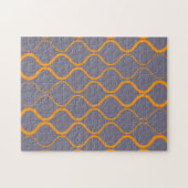 Geel, retro, coole trendy curvy-illustratie legpuzzel (Horizontaal)