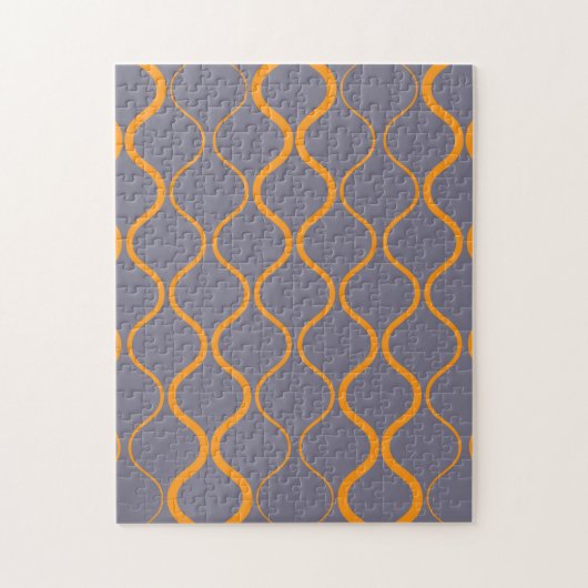 Geel, retro, coole trendy curvy-illustratie legpuzzel (Verticaal)