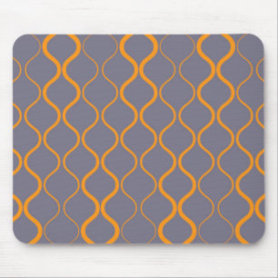 Geel, retro, coole trendy curvy-illustratie muismat