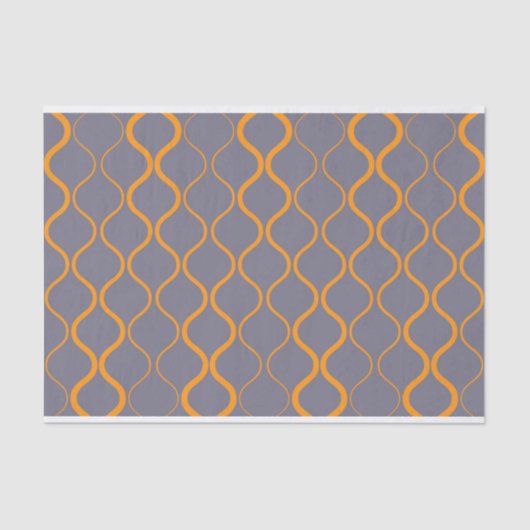 Geel, retro, coole trendy curvy-illustratie tissuepapier (Voorkant)