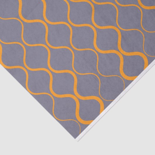 Geel, retro, coole trendy curvy-illustratie tissuepapier (Detail)