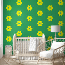  geel Retro Daisy Flower Peel en Stick
