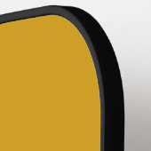Geel Retro Dwars Strepen met Naam Pickleball Paddle (Links Detail)