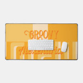 Geel Retro Geometrisch Gepersonaliseerd Bureaumat (Keyboard & Muis)