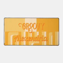 Geel Retro Geometrisch Gepersonaliseerd Bureaumat