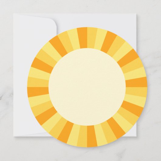 Geel, retro hier komt het zoonjongen baby shower kaart (Achterkant)