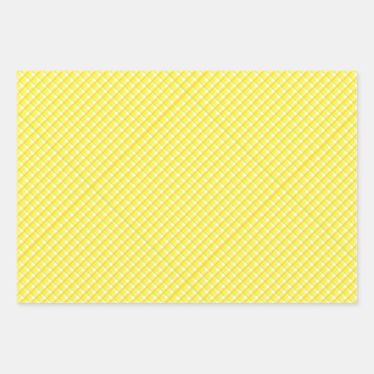 Geel Retro Plaid Patroon Inpakpapier Vel (Voorkant 2)
