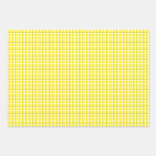 Geel Retro Plaid Patroon Inpakpapier Vel (Voorkant)