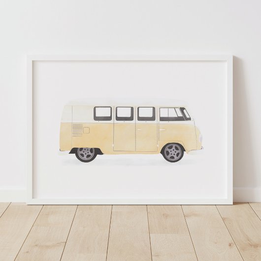 Geel Retro Van Slaapkamer Decor Poster