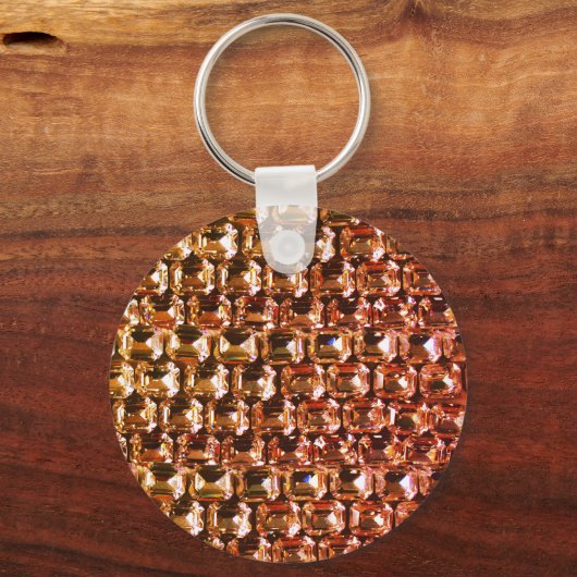 Geel Rhinestone, gele diamanten, gemstone Sleutelhanger (Voorkant)