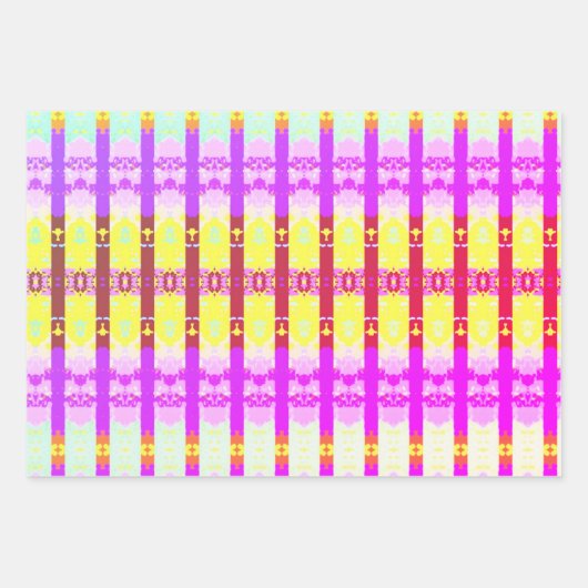 Geel rococo patroon inpakpapier vel (Voorkant 2)