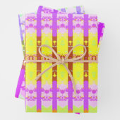 Geel rococo patroon inpakpapier vel (In situ)