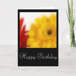 Geel/Rode Bloemen Happy Birthday Kaart Design 1