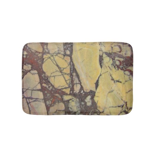 Geel Rode Gemarmerde Edelsteen Abstract Patroon Badmat (Voorkant)