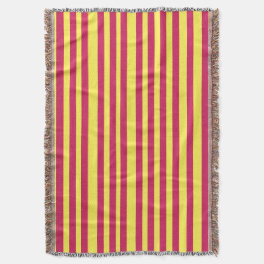 Geel, rode lentekleurig met touw deken (Voorkant Verticaal)