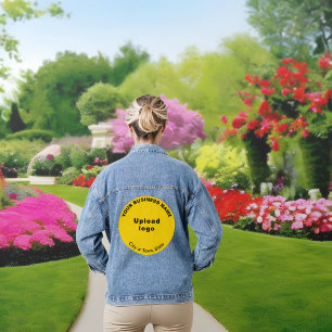 Geel Rond Zakelijk Merk op Vrouwen Denim Jacket