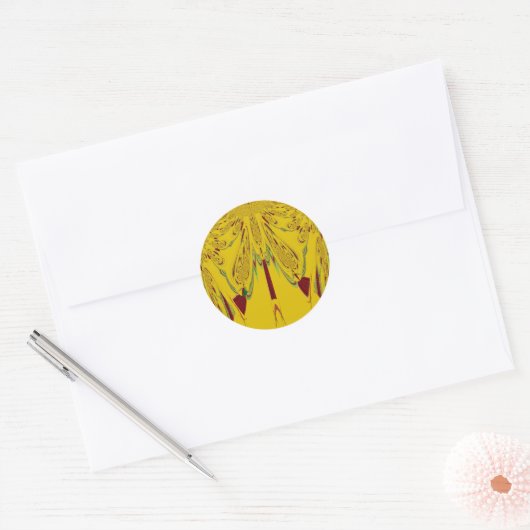 Geel Ronde Sticker (Envelop)