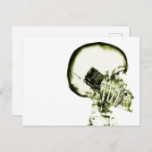 Geel röntgengezichtskelet briefkaart (Voorkant / Achterkant)