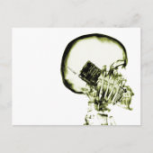 Geel röntgengezichtskelet briefkaart (Voorkant)