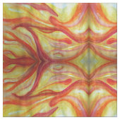 Geel & rood Abstract Art Waterverf Stof (Close Up)