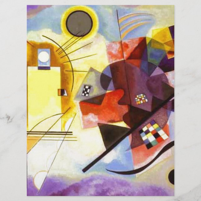 Geel rood blauw Abstract schilderen Kandinsky (Voorkant)