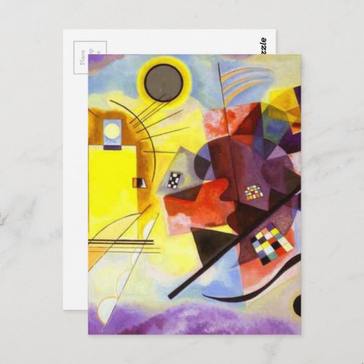 Geel rood blauw Abstract schilderen Kandinsky Briefkaart (Voorkant / Achterkant)
