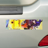 Geel rood blauw Abstract schilderen Kandinsky Bumpersticker (Op auto)