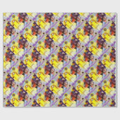 Geel rood blauw Abstract schilderen Kandinsky Cadeaupapier (Vlak)