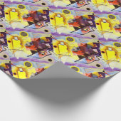 Geel rood blauw Abstract schilderen Kandinsky Cadeaupapier (Hoek)