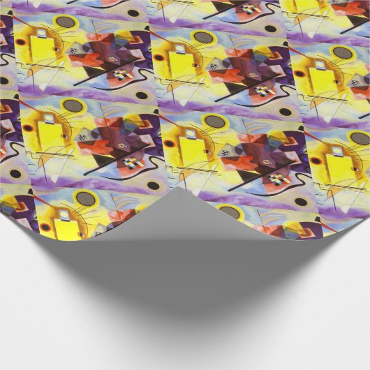 Geel rood blauw Abstract schilderen Kandinsky Cadeaupapier (Hoek)
