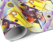 Geel rood blauw Abstract schilderen Kandinsky Cadeaupapier (Rol Hoek)