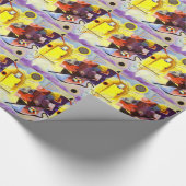 Geel rood blauw Abstract schilderen Kandinsky Cadeaupapier (Hoek)