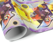 Geel rood blauw Abstract schilderen Kandinsky Cadeaupapier (Rol Hoek)