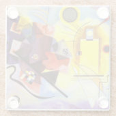 Geel rood blauw Abstract schilderen Kandinsky Glazen Onderzetter (Achterkant)