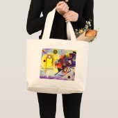 Geel rood blauw Abstract schilderen Kandinsky Grote Tote Bag (Voorkant (product))