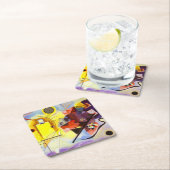 Geel rood blauw Abstract schilderen Kandinsky Kartonnen Onderzetters (Insitu)