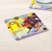 Geel rood blauw Abstract schilderen Kandinsky Kartonnen Onderzetters (Schuin)