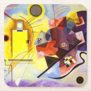 Geel rood blauw Abstract schilderen Kandinsky Kartonnen Onderzetters