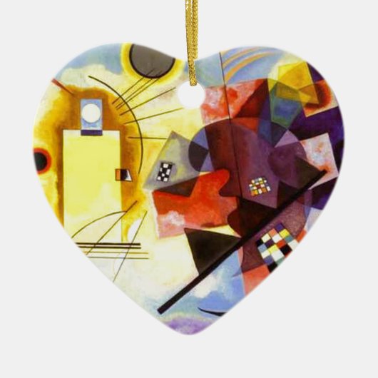 Geel rood blauw Abstract schilderen Kandinsky Keramisch Ornament (Voorkant)