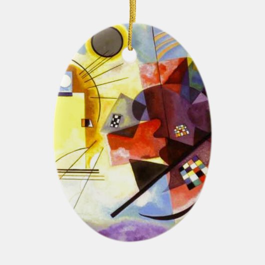 Geel rood blauw Abstract schilderen Kandinsky Keramisch Ornament (Voorkant)