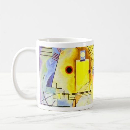 Geel rood blauw Abstract schilderen Kandinsky Koffiemok (Links)