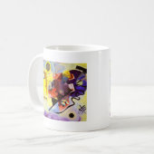 Geel rood blauw Abstract schilderen Kandinsky Koffiemok (Voorkant links)