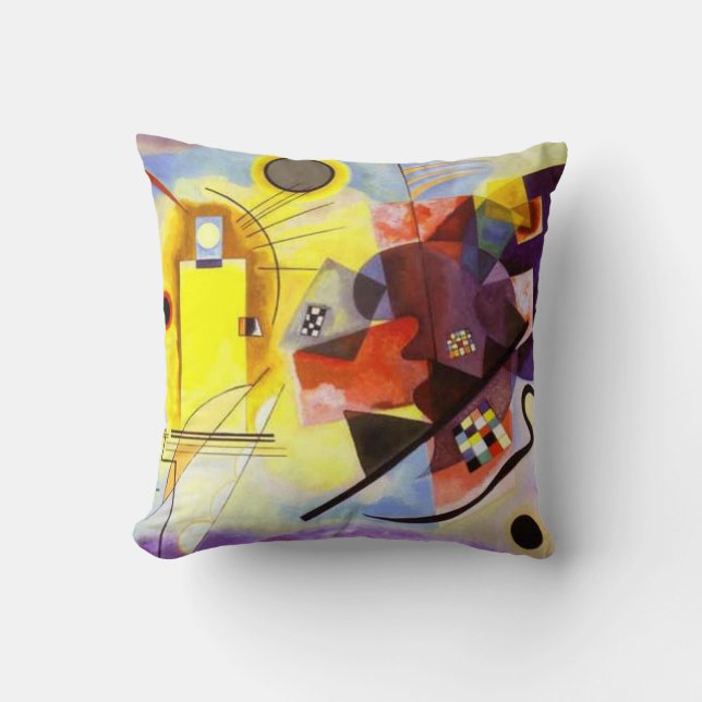 Geel rood blauw Abstract schilderen Kandinsky Kussen (Voorkant)