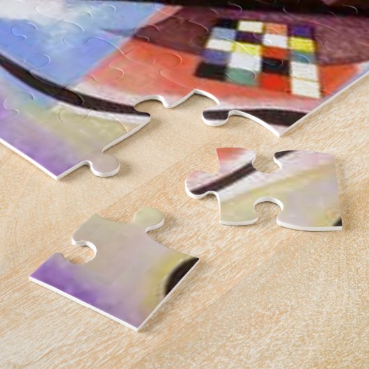 Geel rood blauw Abstract schilderen Kandinsky Legpuzzel (Zijkant)